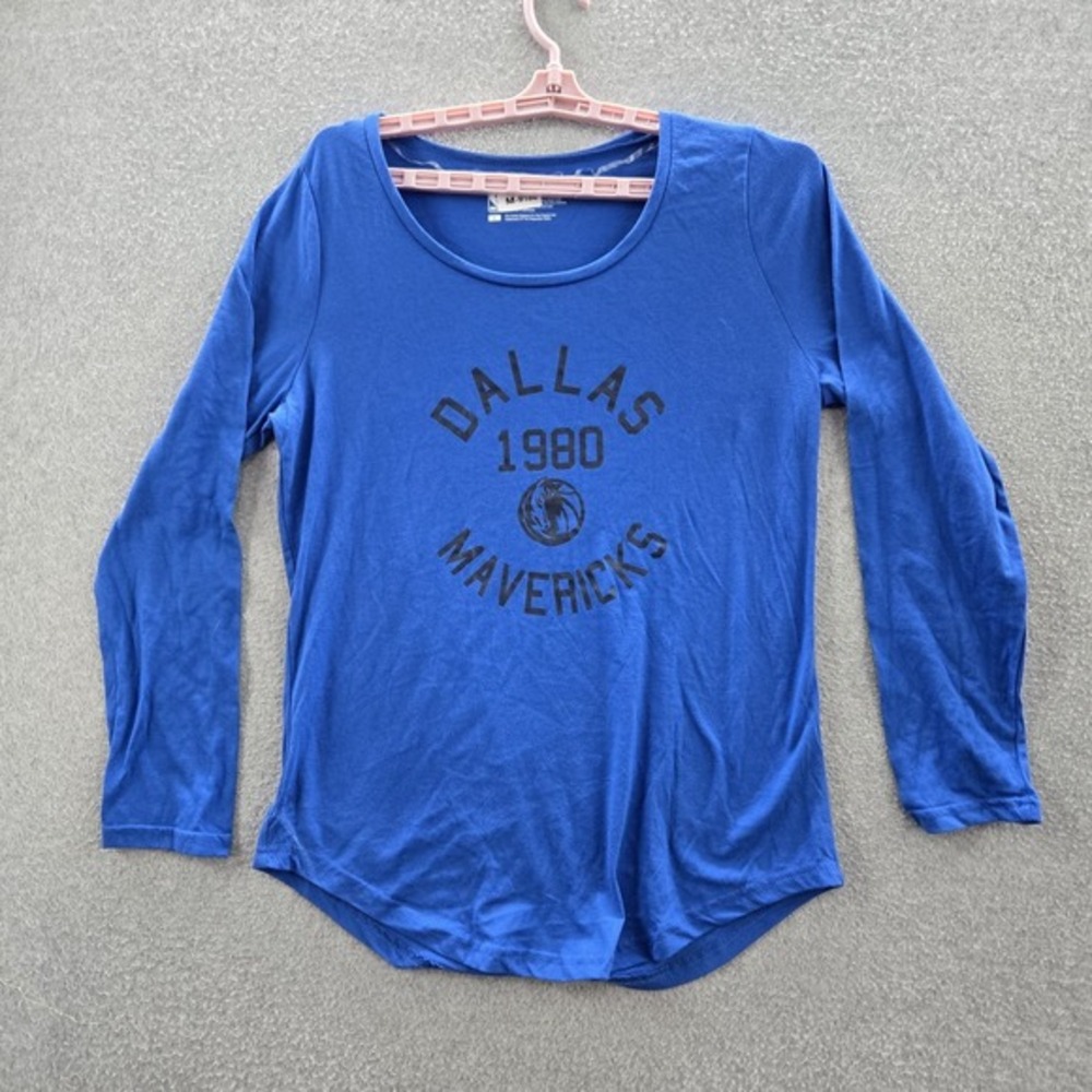 Dallas Mavericks Women Shirt L Blue NBA Long Sleeve Logo